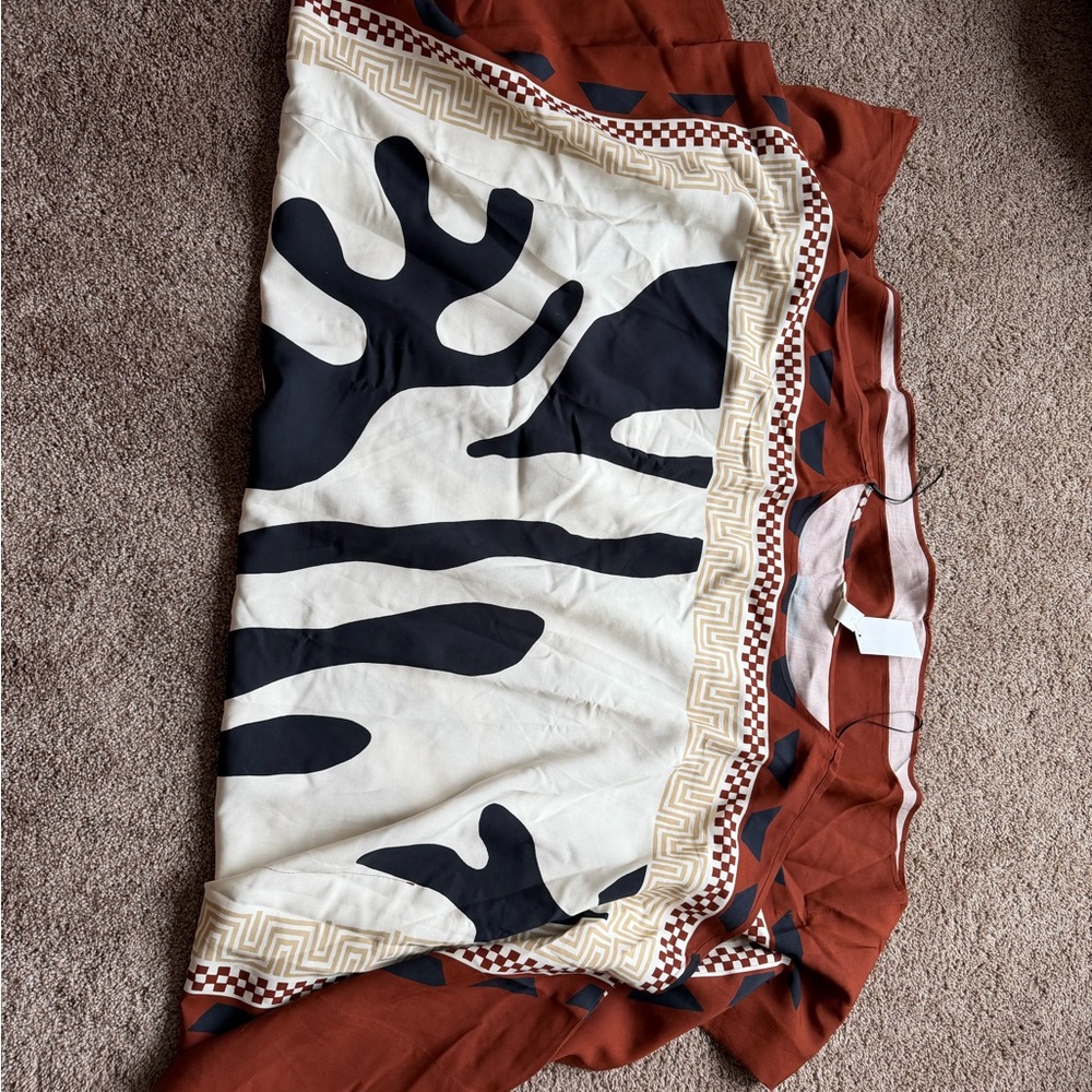 H&M Limited Edition Printed Kaftan Dress (Rust red/Patterned) Sz XXL NWT - Picture 11 of 13